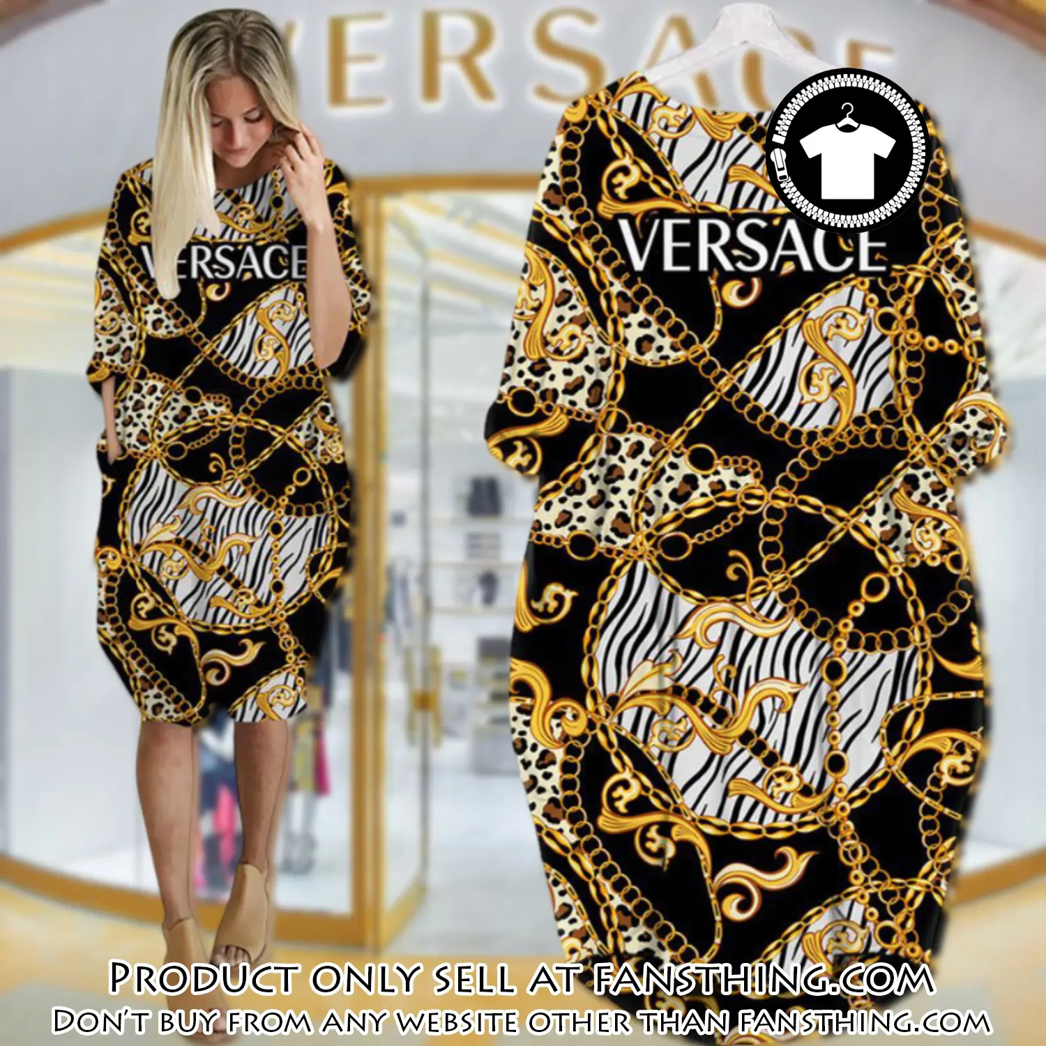 Gianni versace black gold batwing pocket dress luxury brand for women pd083 fst5926029